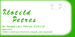 klotild petres business card